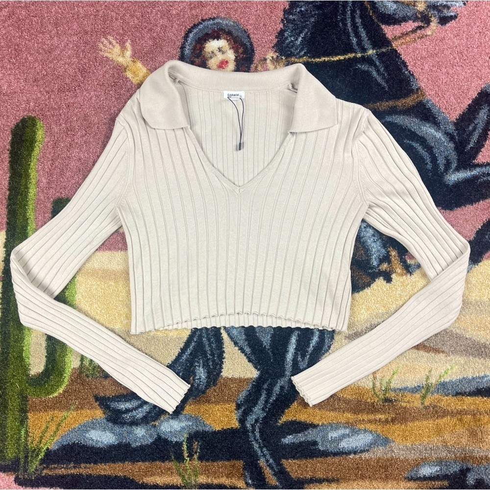 POLO CROP TOP GARAGE LONG SLEEVE